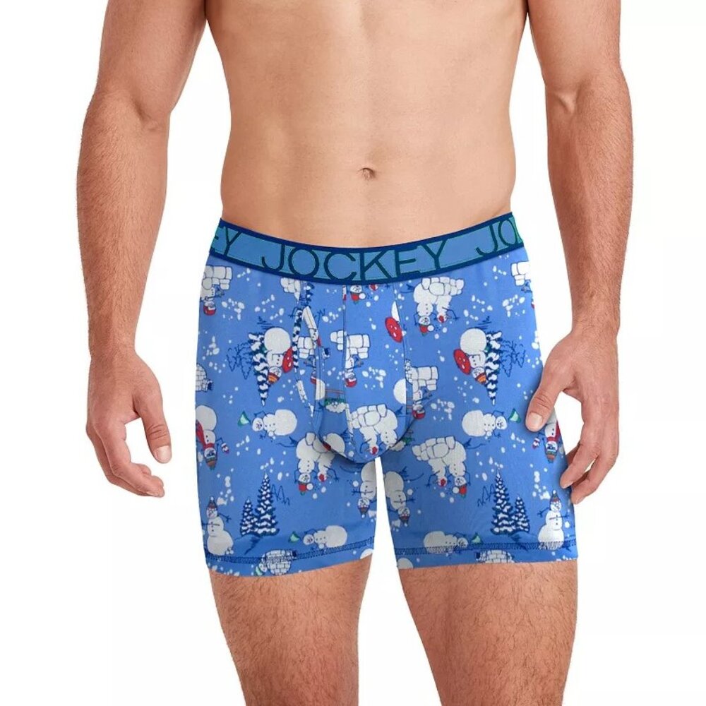 Jockey Stretch Staycool Active Holiday Snowman Fight Boxer Brief - XXL